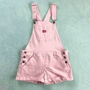 ickies Light Pink Carpenter Rolled Shortalls